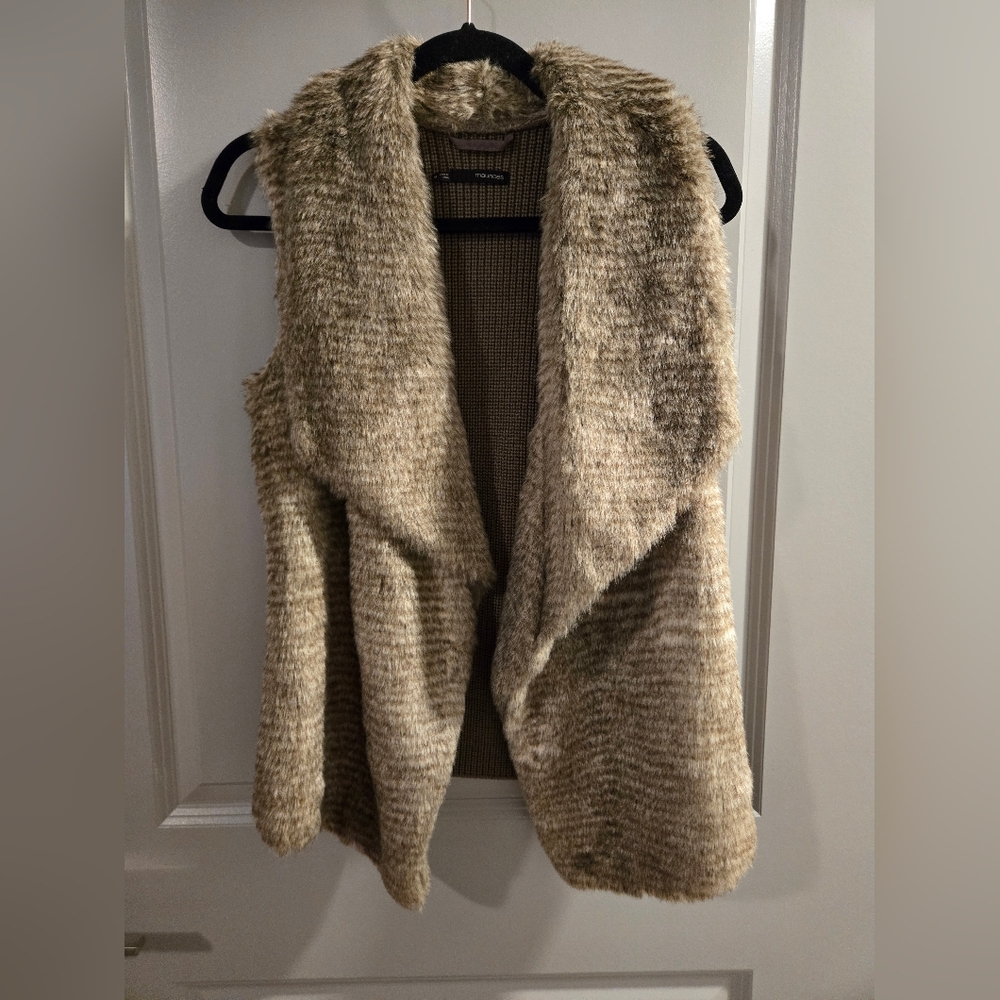 Maurices Tan Faux Fur Sweater Vest